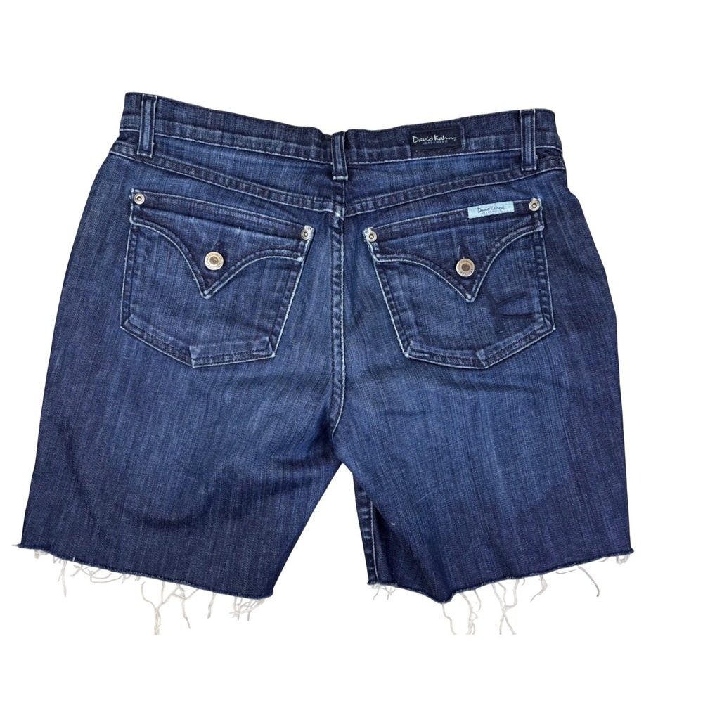 David Kahn Womens Dark Wash Raw Hem Denim Jean Shorts Size 10